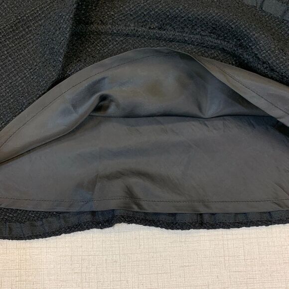 Gap Tweed Wool Blend Skirt Womens 0 Black Textured Knee Length A Line Side Zip - Picture 5 of 11